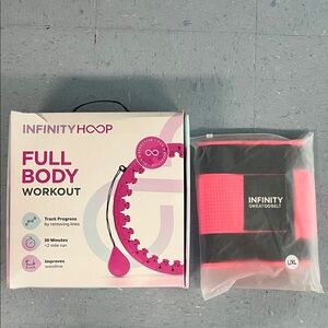 INFINITY HOOP Full Body Workout Set - Pink and Black. & Infinity Sweat Belt